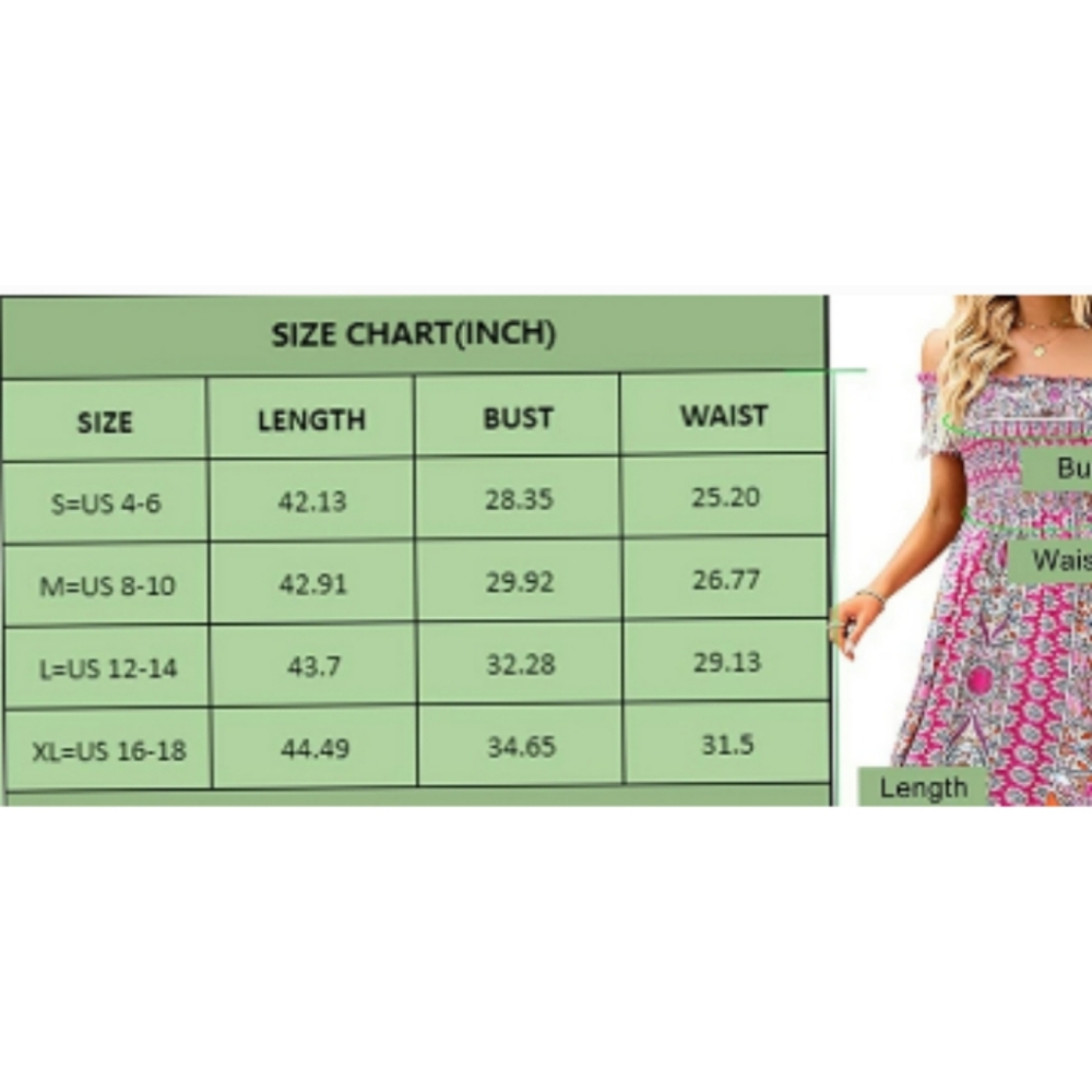 🆕⭐ Boho off shoulder smocked dress - Picture 7 of 7